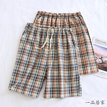 棉質睡褲男長褲春夏薄款格子日系水洗棉布休閒家居長褲情侶女褲子 歷史價格詳細信息