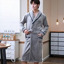 珊瑚絨睡袍男士秋冬季加厚長款浴袍法蘭絨睡衣家居服晨袍春秋長袍[樂營睡衣] 歷史價格詳細信息