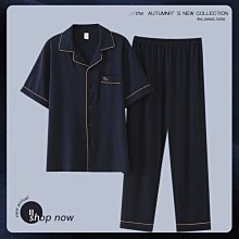 南極人男士睡衣男夏季冰絲薄款短袖短褲 青年睡衣睡褲男款仿真絲男式家居服套裝 藏青金羽毛款XL 睡衣 家居服虎虎男裝 歷史價格詳細信息