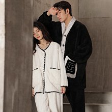 珊瑚絨情侶睡衣女冬季加厚加絨可外穿拉鍊款可外穿男士家居服 歷史價格詳細信息