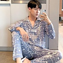 睡衣男士春秋季純棉長袖家居服男全棉薄款格子爸爸加肥加大碼套裝 歷史價格詳細信息