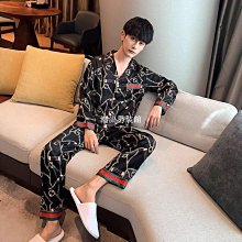 睡衣男春秋款冰絲長袖睡衣年男士薄絲綢家居服可外穿 歷史價格詳細信息