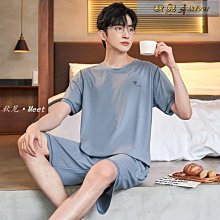 睡衣 睡衣男士夏季純棉短袖休閑高檔男款夏天薄款全棉加大碼家居服套裝 夏季 -促銷 歷史價格詳細信息