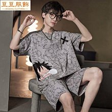 睡衣男夏季冰絲短袖薄款卡通青少年男士絲綢夏天學生家居服【超齡男裝】 歷史價格詳細信息