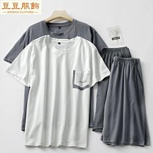 家居服 圓領T恤套裝睡衣男純棉帥氣短袖短褲可外穿件運動裝薄款-豆豆服飾 價格比較,價格查詢,歷史價格詳細信息