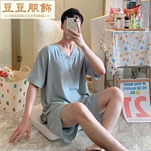 男士睡衣 海綿寶寶 夏季 薄款 純棉 短袖短褲 兩件套裝 夏天 青少年 大碼卡通 學生家居服 歷史價格詳細信息