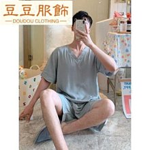 男士睡衣 海綿寶寶 夏季 薄款 純棉 短袖短褲 兩件套裝 夏天 青少年 大碼卡通 學生家居服 歷史價格詳細信息