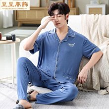 睡衣 睡衣男士夏季短袖褲休閑薄款學生大碼可外穿初中青少年家居服套裝 夏季 -促銷 歷史價格詳細信息