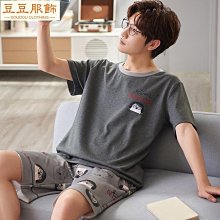 男士夏季睡衣韓版男士睡衣短袖夏季薄款仿棉開衫休閒可外穿寬鬆傢居服套裝大尺碼 歷史價格詳細信息