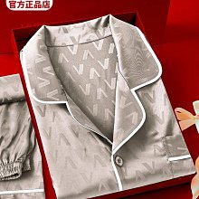 睡衣男春秋款冰絲長袖睡衣年男士薄絲綢家居服可外穿 歷史價格詳細信息