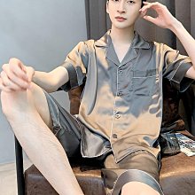 夏季短袖睡衣 男士睡衣 冰絲睡衣男 休閒睡衣男  睡衣男夏季絲綢薄款短袖冰絲套裝大尺碼男士夏天睡衣韓版休閒家【潮匠五金家居】 歷史價格詳細信息