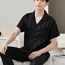 男士睡衣夏季短袖薄款冰絲夏天開衫家居絲綢少年家居服兩件套裝 歷史價格詳細信息