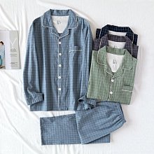 長袖長褲套裝 翻領睡衣 寬鬆簡約睡衣 男開衫睡衣 [D903]春秋季純棉睡衣套裝男胖子肥佬長袖全棉寬鬆加肥大號家居服開衫 歷史價格詳細信息