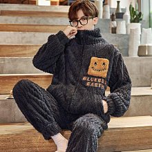 秋冬新款睡衣男士珊瑚絨卡通加絨加厚學生家居服法蘭絨套裝【超齡男裝】 歷史價格詳細信息