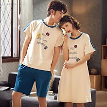 現貨 多款可選 2套價 男生+女生 情侶睡衣夏季棉短袖睡裙女夏天薄款可愛家居服男韓版套裝（滿599免運） 價格比較,價格查詢,歷史價格詳細信息