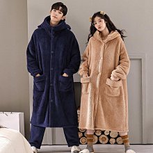 新款秋冬法蘭絨拼接睡袍女情侶家居服睡衣浴袍男加厚長款晨袍 歷史價格詳細信息