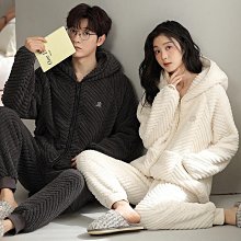 男士睡衣秋冬季珊瑚絨加厚加絨拉鍊青少年法蘭絨套裝可外穿家居服 歷史價格詳細信息