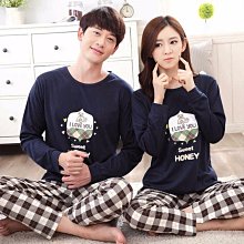 秋季情侶睡衣女春秋2023年新款純棉長袖男家居服兩件式套裝日系簡約 歷史價格詳細信息