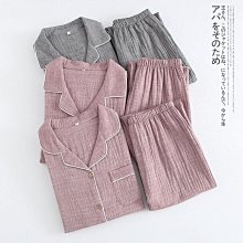 春秋季棉紗布棉情侶家居服男士女士棉雙層紗布睡衣褲長袖套裝 歷史價格詳細信息