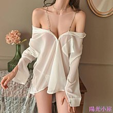 性感睡衣大碼女夏款情調高級感男友風襯衫純欲情侶透視薄 歷史價格詳細信息