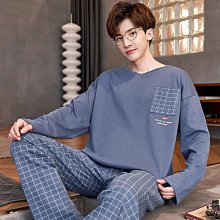 春秋純棉長袖薄款男士睡衣 青少年秋冬季男生可外穿家居服套裝滿599免運 價格比較,價格查詢,歷史價格詳細信息