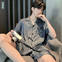 夏季短袖睡衣 男士睡衣 冰絲睡衣男 休閒睡衣男  睡衣男夏季絲綢薄款短袖冰絲套裝大尺碼男士夏天睡衣韓版休閒家【潮匠五金家居】 歷史價格詳細信息