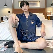 夏季睡衣男 可外穿家居服 男夏季短袖 冰絲睡衣 【D416】睡衣男夏季短袖短褲冰絲薄款絲綢男士大尺碼寬鬆春夏家居服套裝夏滿599免運 歷史價格詳細信息