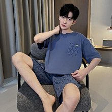 睡衣 2024年新款男士睡衣夏天薄款短袖長褲中老年加肥加大碼棉質家居服 歷史價格詳細信息