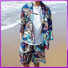 花襯衫夏威夷花襯衫沙灘套裝男薄三亞旅遊情侶大尺碼寬鬆休閒五分褲 歷史價格詳細信息