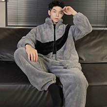 加厚保暖睡衣 大尺碼法蘭絨睡衣男 男士秋冬季睡衣珊瑚絨加厚刷毛大尺碼休閒冬法蘭絨家居服套裝 歷史價格詳細信息