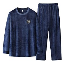 男士睡衣秋冬珊瑚絨簡約圓領長袖大尺碼200斤加絨加厚可外穿家居服 歷史價格詳細信息