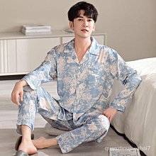 男士睡衣夏款2023新款冰絲長袖薄款涼感春秋季男款夏天家居服套裝 歷史價格詳細信息