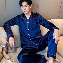 真絲男士睡衣夏季薄款涼感短袖開衫時尚簡約大碼家居服套裝男夏天 歷史價格詳細信息