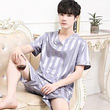 睡衣男士夏季條紋短袖長褲2024年男款薄款可外穿家居服套裝 歷史價格詳細信息