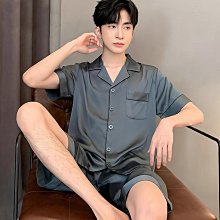 【睡衣】 冰絲睡衣男夏季短袖薄款仿真絲綢男士大尺碼青年夏天家居服套裝春秋 韓版男裝~鑫星好物 歷史價格詳細信息