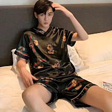 大尺碼睡衣男 家居服套裝 短袖睡衣男 夏季薄款 浪漫春天冰絲情侶睡衣女夏季短袖短褲一男一女薄款家居服套裝夏天 歷史價格詳細信息