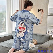 睡衣男夏短袖短褲套裝薄款男士睡衣春冰絲絲綢家居服套裝韓版大碼 歷史價格詳細信息