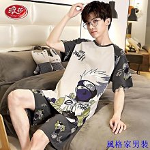 純棉家居服睡衣套裝 夏季薄款睡衣男春秋可外穿大碼套裝一件 歷史價格詳細信息