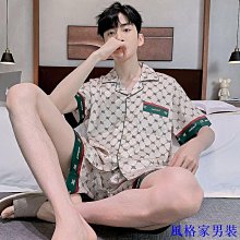 薄款睡衣男 冰絲睡衣 可外穿家居服 ins短袖睡衣 【D416】冰絲睡衣男夏短袖薄款仿真絲男士大尺碼小外套夏天睡衣青年家滿599免運 歷史價格詳細信息