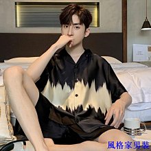 男家居服套裝L4XL 夏季男士睡衣男夏棉質加肥加大尺碼夏天家居服短袖青年韓版薄款短袖-豆豆服飾 歷史價格詳細信息