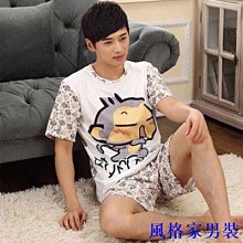 睡衣男夏短袖短褲套裝薄款男士睡衣春冰絲絲綢家居服套裝韓版大碼 歷史價格詳細信息