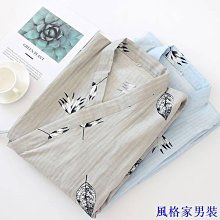 夏薄款純棉睡袍情侶日式男和服浴袍全棉睡衣小外套長睡裙汗蒸服 歷史價格詳細信息
