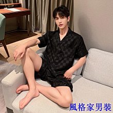薄款家居服 寬鬆家居服 冰絲睡衣 男士睡衣 夏季薄款 FP6 冰絲睡衣男夏季短袖短褲爆款卡通加大尺碼加肥薄虎虎男裝 歷史價格詳細信息
