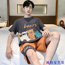 男士睡衣夏天純棉短袖青少年寬鬆休閒薄款大尺碼家居服學生套裝滿599免運【柏優小店】 歷史價格詳細信息