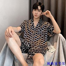 小外套短袖睡衣男 夏季薄款 男生睡衣 寬鬆百搭 【D502】男士睡衣男夏季薄款冰絲短袖寬鬆家居服大尺碼夏天仿真絲綢春秋套 夏季 涼感 舒適 歷史價格詳細信息