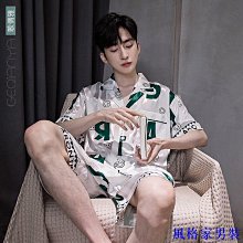 夏季短袖睡衣 男士睡衣 冰絲睡衣男 休閒睡衣男  睡衣男夏季絲綢薄款短袖冰絲套裝大尺碼男士夏天睡衣韓版休閒家【潮匠五金家居】 歷史價格詳細信息