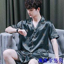 夏季睡衣男 ins短袖睡衣 薄款睡衣男 可外穿家居服 【D416】睡衣男夏季冰絲薄款短袖短褲套裝絲綢男士大尺碼寬鬆休閒夏滿599免運 歷史價格詳細信息