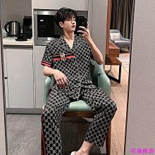 睡衣褲 冰絲睡衣 夏季薄款男士睡衣 居家套裝 舒適親膚 【FP0706】 睡衣男夏季冰絲短袖短褲青年男士睡衣絲綢薄款家居 歷史價格詳細信息