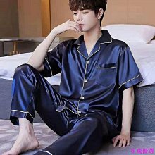 男夏季短袖 冰絲睡衣 夏季睡衣男 可外穿家居服 【D416】夏季新款冰絲睡衣男短袖薄款仿真絲男士休閒大尺碼家居服套裝男夏滿599免運 歷史價格詳細信息