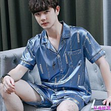 睡衣男夏短袖短褲套裝薄款男士睡衣春冰絲絲綢家居服套裝韓版大碼 歷史價格詳細信息